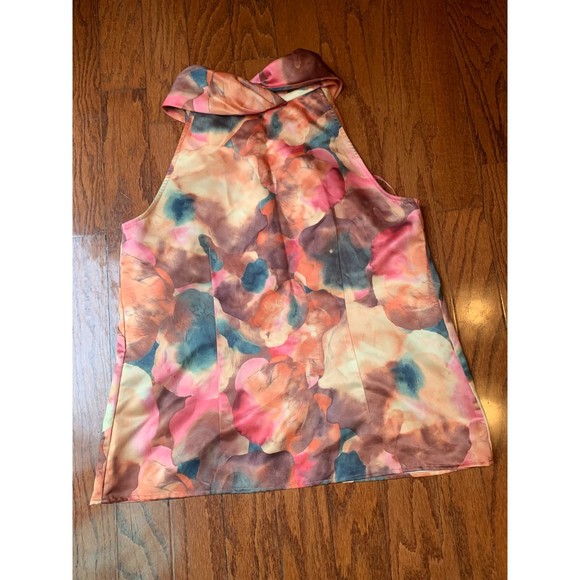 Merona Turtleneck Floral Sleeveless Blouse XL - Picture 2 of 3